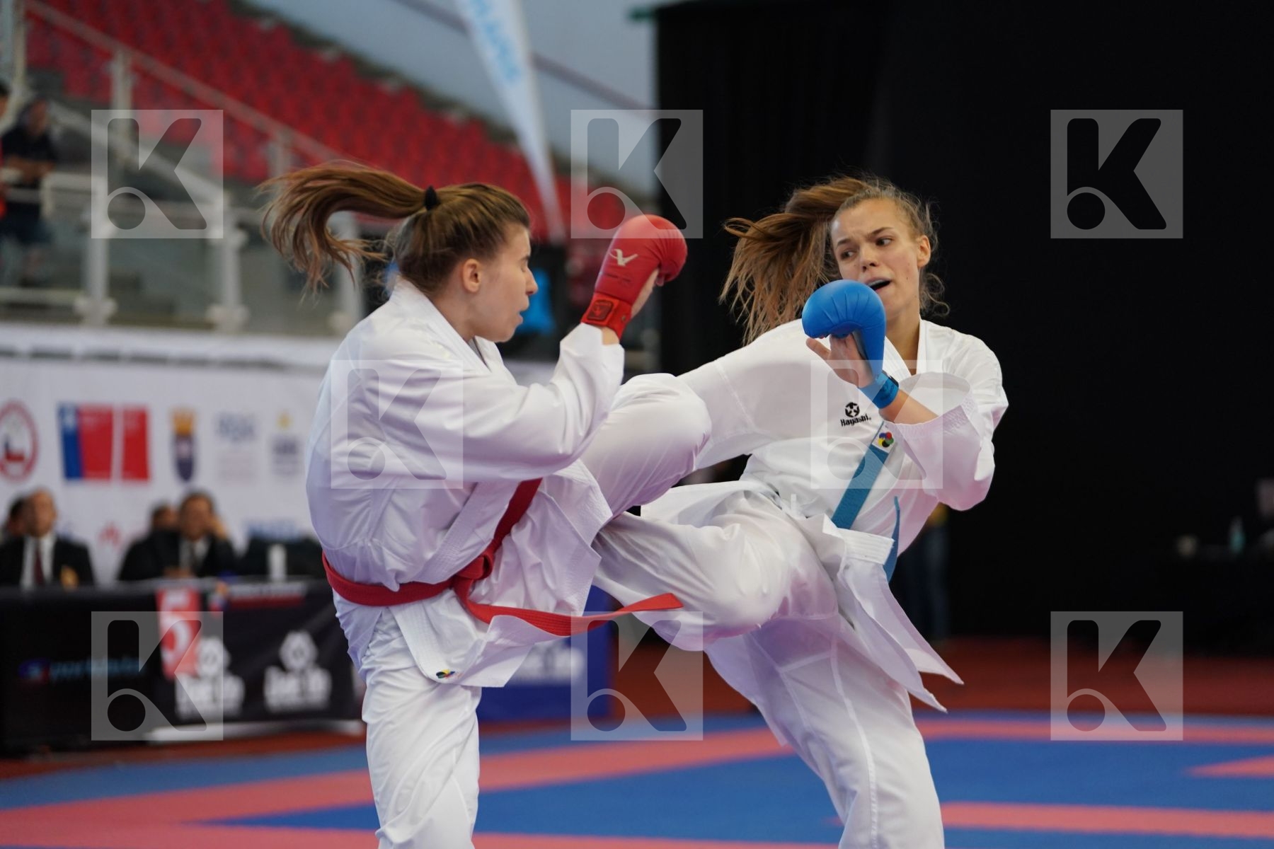 VUKOVIC MARINA (AUSTRIA) vs GOLUBEVA VALERIIA (RUSSIAN FEDERATION) in Junior Kumite Female 59+ Kg - Podium ceremony