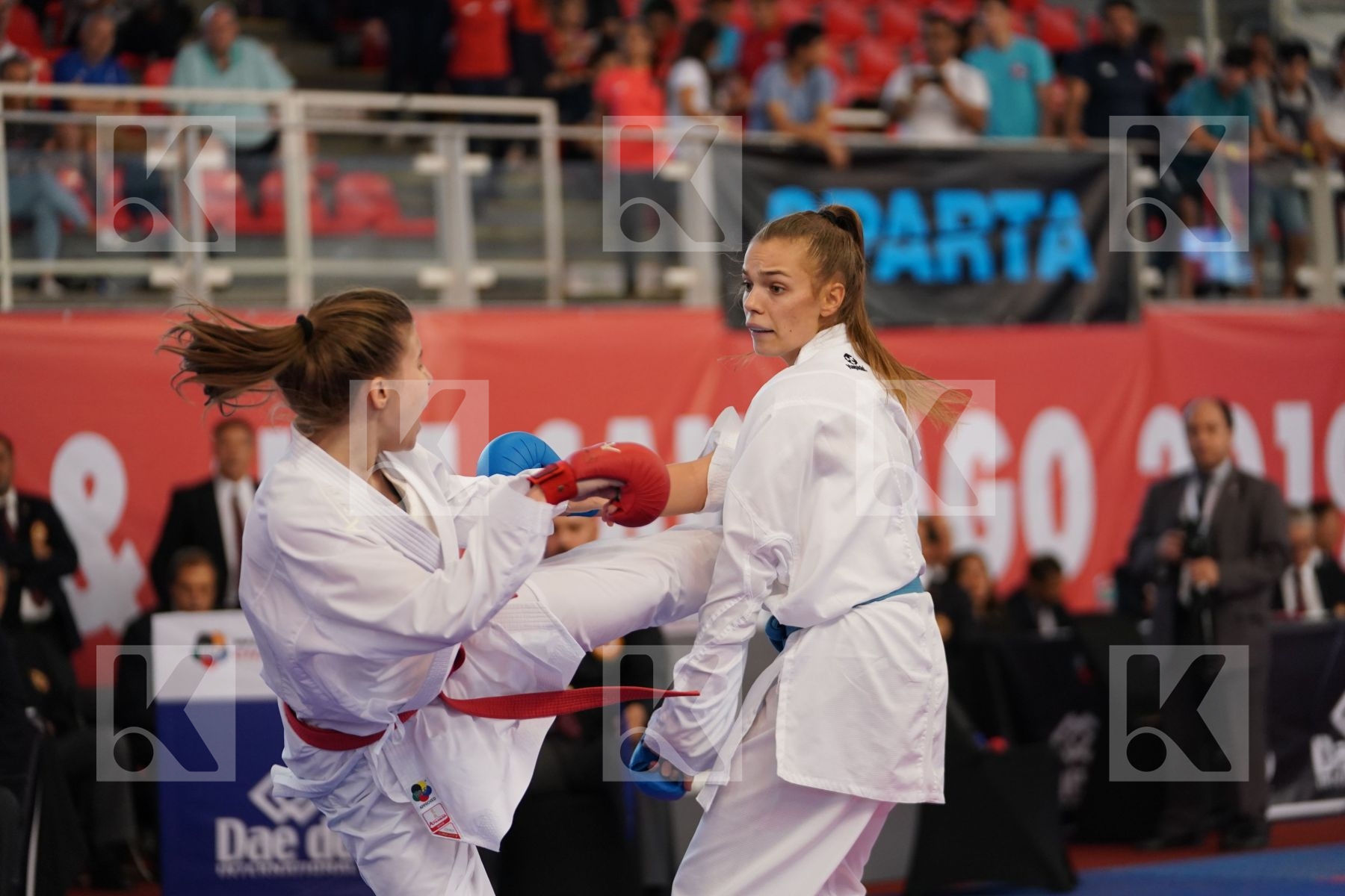 VUKOVIC MARINA (AUSTRIA) vs GOLUBEVA VALERIIA (RUSSIAN FEDERATION) in Junior Kumite Female 59+ Kg - Podium ceremony