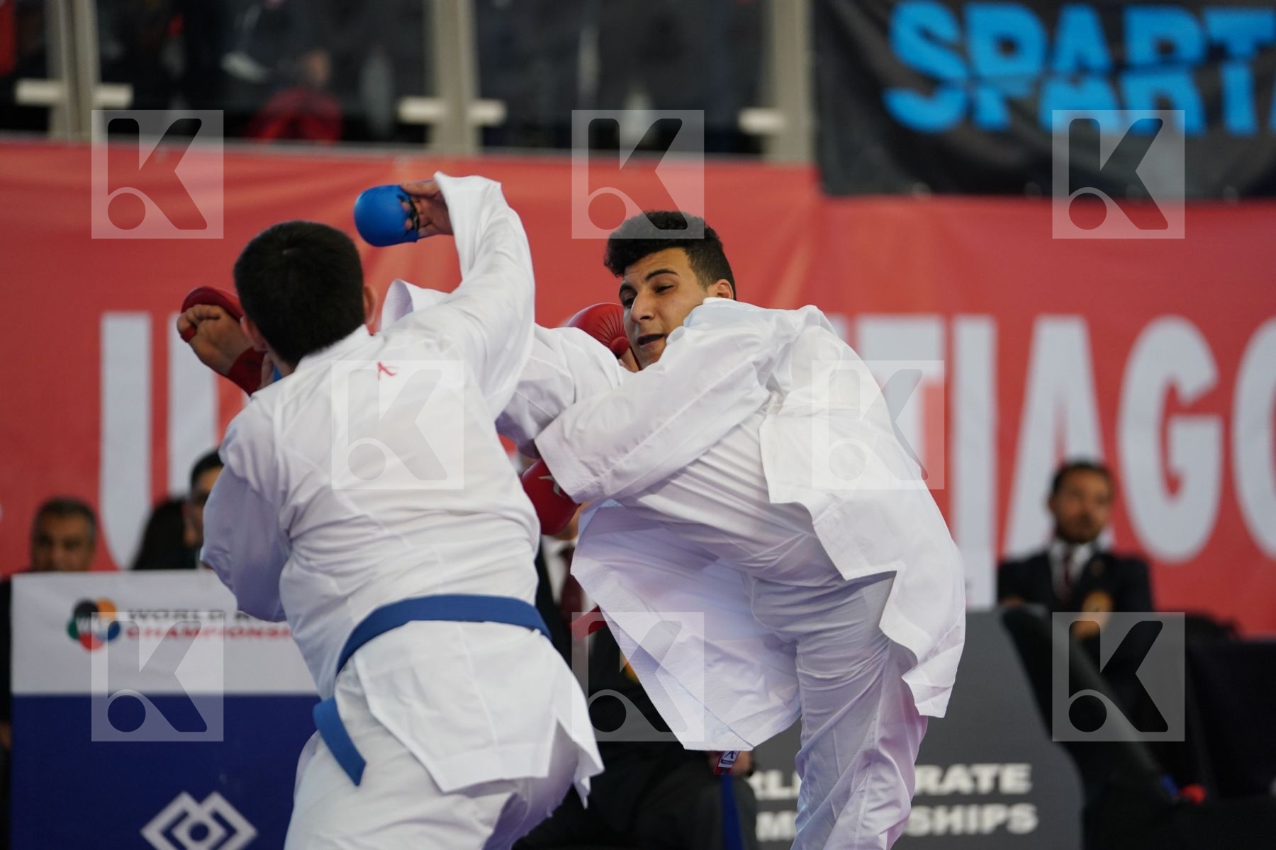 MOHAMED HAZEM AHMED (EGYPT) vs NUNEZ BENJAMIN (CHILE) in Junior Kumite Male 76+ Kg - Podium ceremony