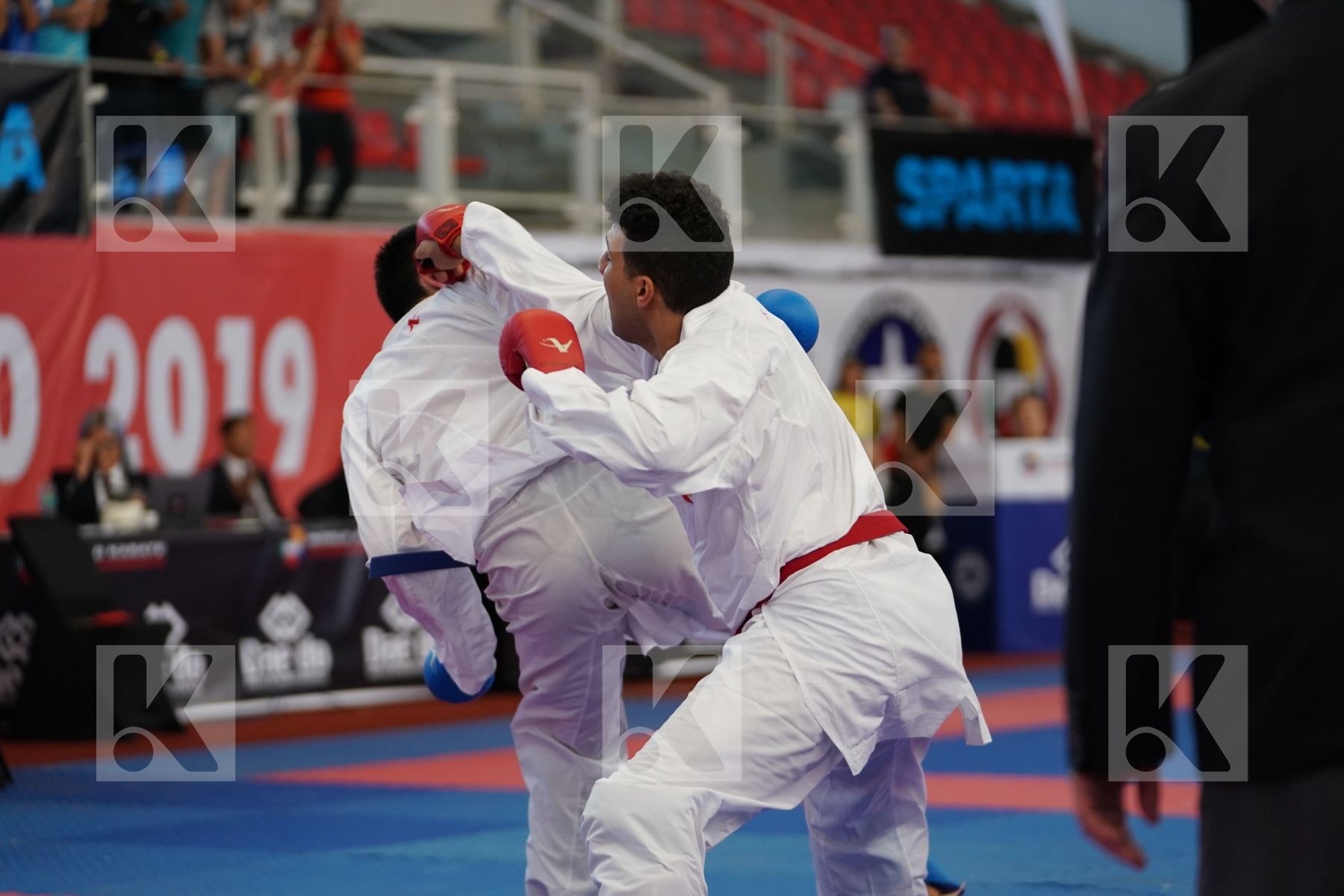 MOHAMED HAZEM AHMED (EGYPT) vs NUNEZ BENJAMIN (CHILE) in Junior Kumite Male 76+ Kg - Podium ceremony