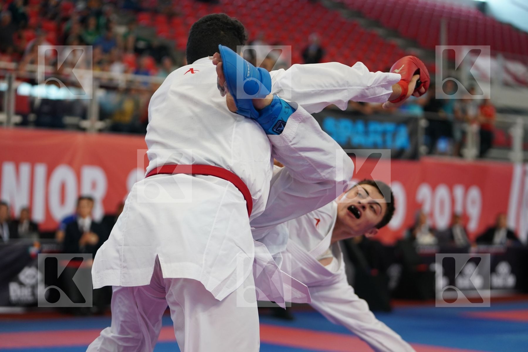 MOHAMED HAZEM AHMED (EGYPT) vs NUNEZ BENJAMIN (CHILE) in Junior Kumite Male 76+ Kg - Podium ceremony