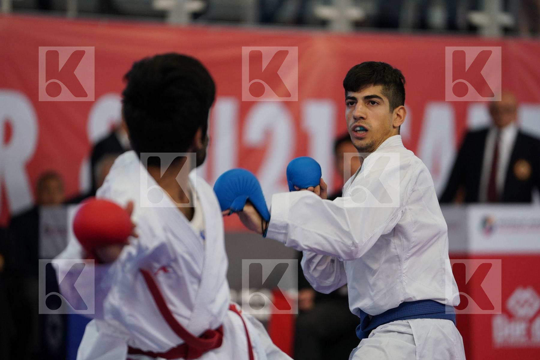 ALZUABI MESHARI (SAUDI ARABIA) vs XENOS CHRISTOS-STEFANOS (GREECE) in Under 21 Kumite Male -60 Kg - Podium ceremony
