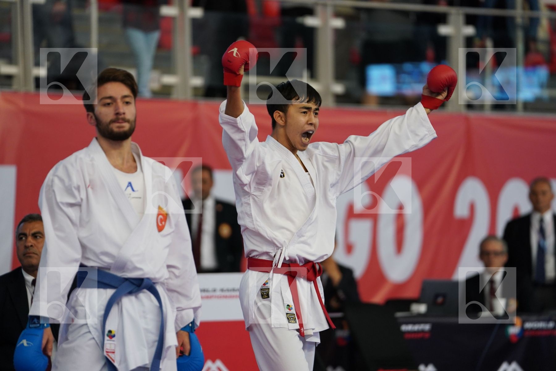BATYRGALI ABILMANSUR (KAZAKHSTAN) vs OZER OMER ABDURRAHIM (TURKEY) in Under 21 Kumite Male -67 Kg - Podium ceremony