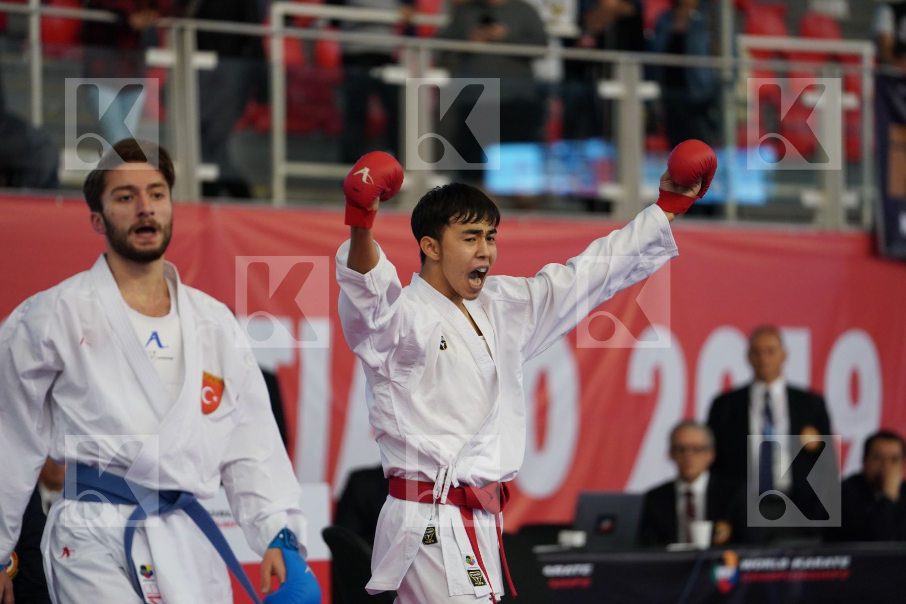 BATYRGALI ABILMANSUR (KAZAKHSTAN) vs OZER OMER ABDURRAHIM (TURKEY) in Under 21 Kumite Male -67 Kg - Podium ceremony
