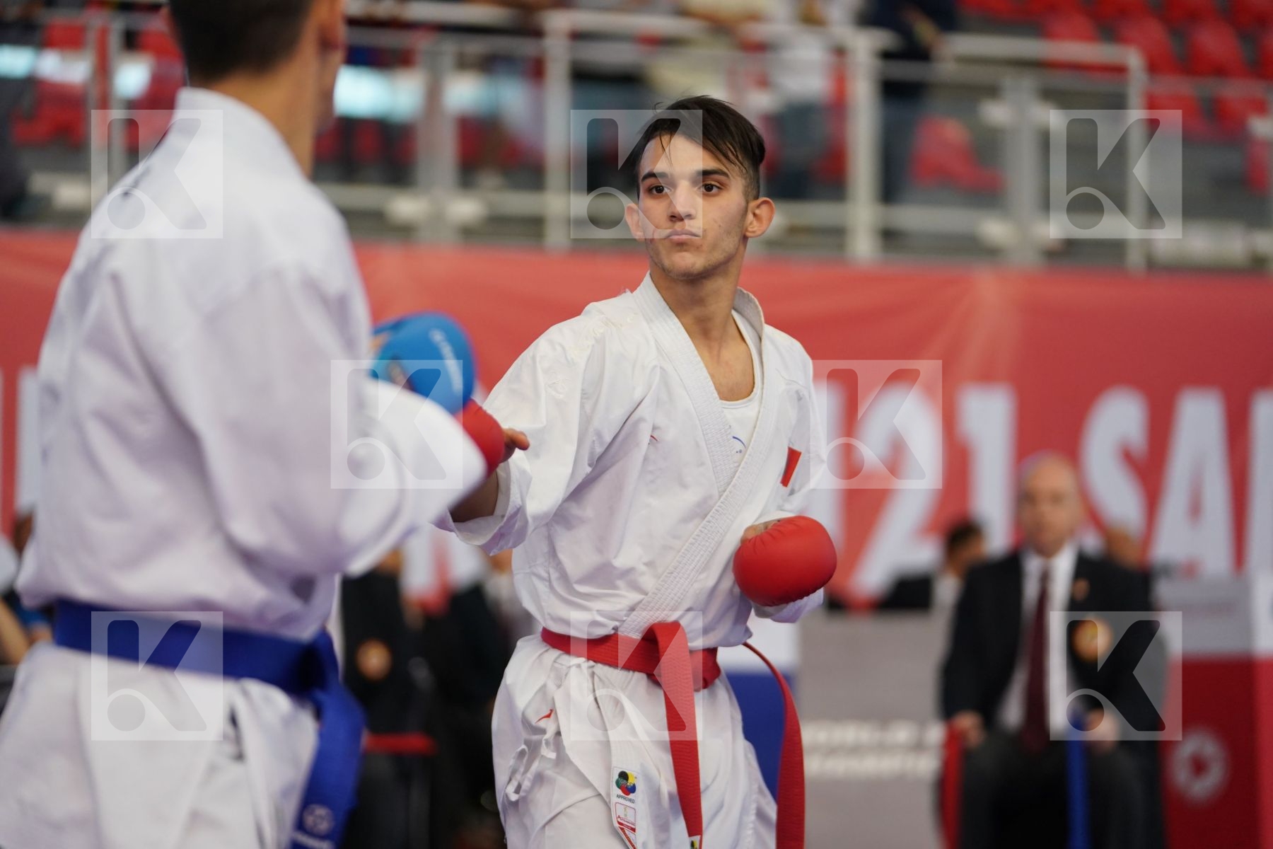 SEKOURI YASSINE (MOROCCO) vs TURULJA HAMZA (BOSNIA AND HERZEGOVINA) in Under 21 Kumite Male -75 Kg - Podium ceremony