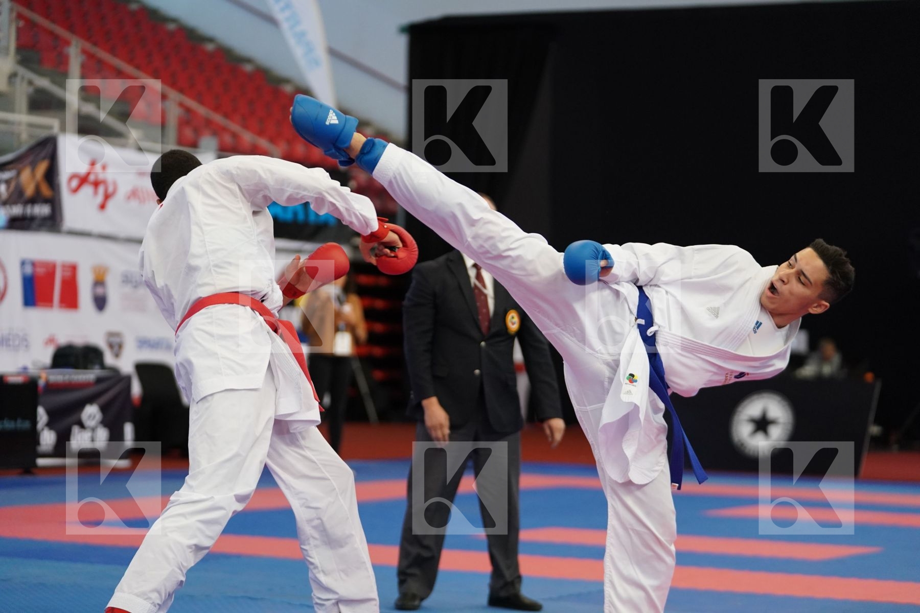 SLIMANI THAMEUR (TUNISIA) vs ABDESSELEM RAYBAK (FRANCE) in Under 21 Kumite Male -84 Kg - Podium ceremony
