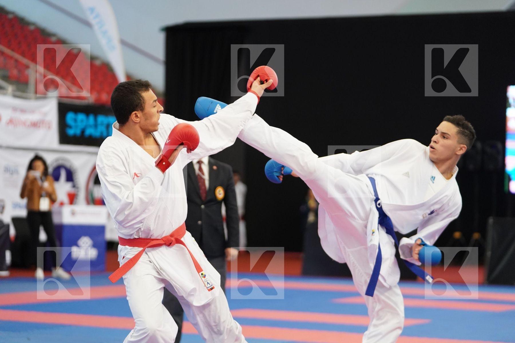 SLIMANI THAMEUR (TUNISIA) vs ABDESSELEM RAYBAK (FRANCE) in Under 21 Kumite Male -84 Kg - Podium ceremony