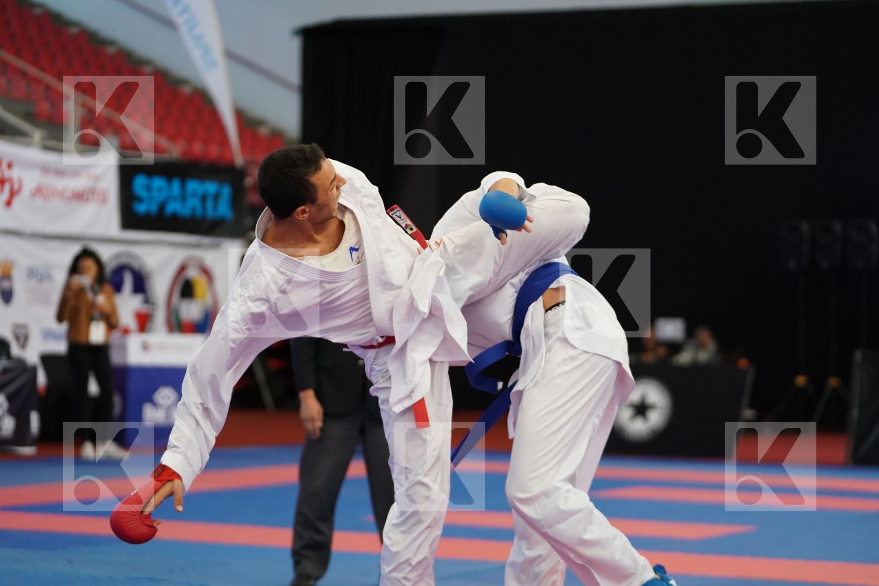 SLIMANI THAMEUR (TUNISIA) vs ABDESSELEM RAYBAK (FRANCE) in Under 21 Kumite Male -84 Kg - Podium ceremony