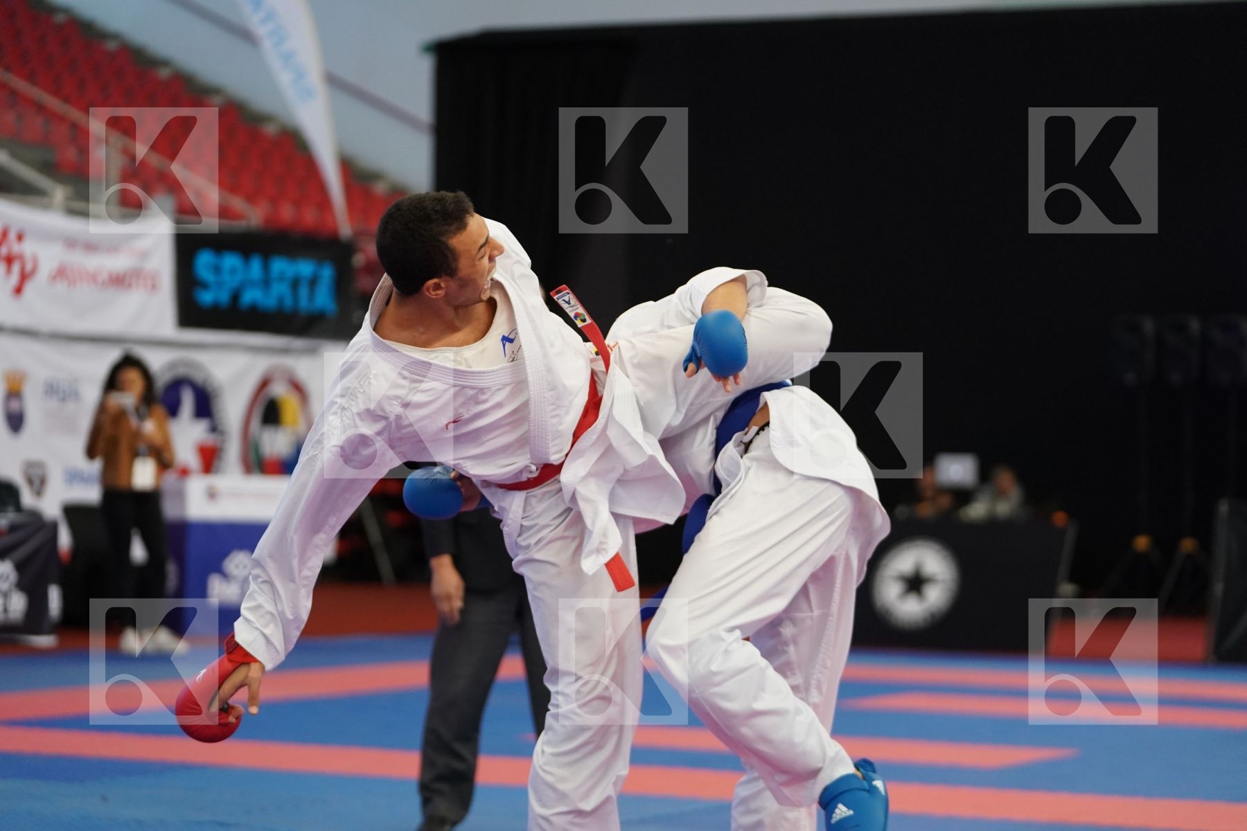 SLIMANI THAMEUR (TUNISIA) vs ABDESSELEM RAYBAK (FRANCE) in Under 21 Kumite Male -84 Kg - Podium ceremony