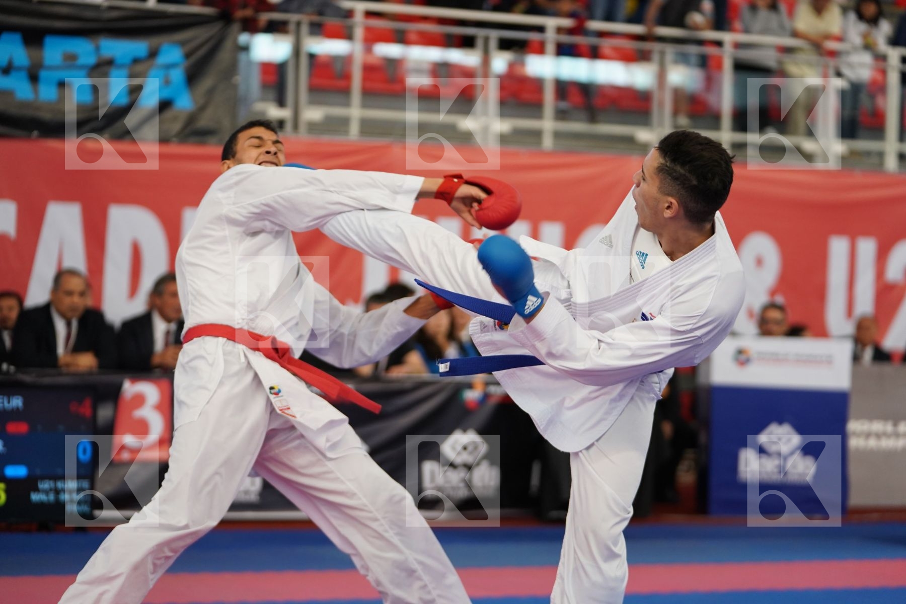 SLIMANI THAMEUR (TUNISIA) vs ABDESSELEM RAYBAK (FRANCE) in Under 21 Kumite Male -84 Kg - Podium ceremony