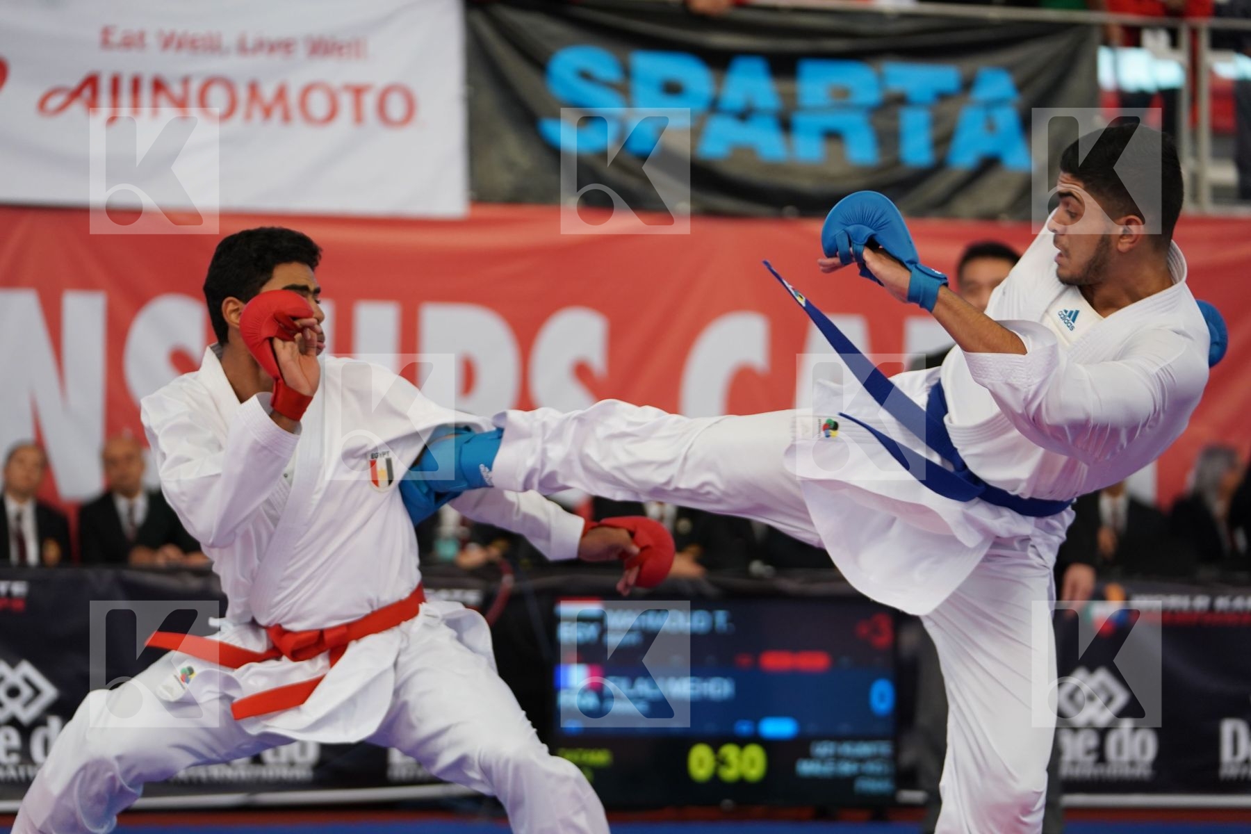 MAHMOUD TAHA TAREK (EGYPT) vs FILALI MEHDI (FRANCE) in Under 21 Kumite Male 84+ Kg - Podium ceremony