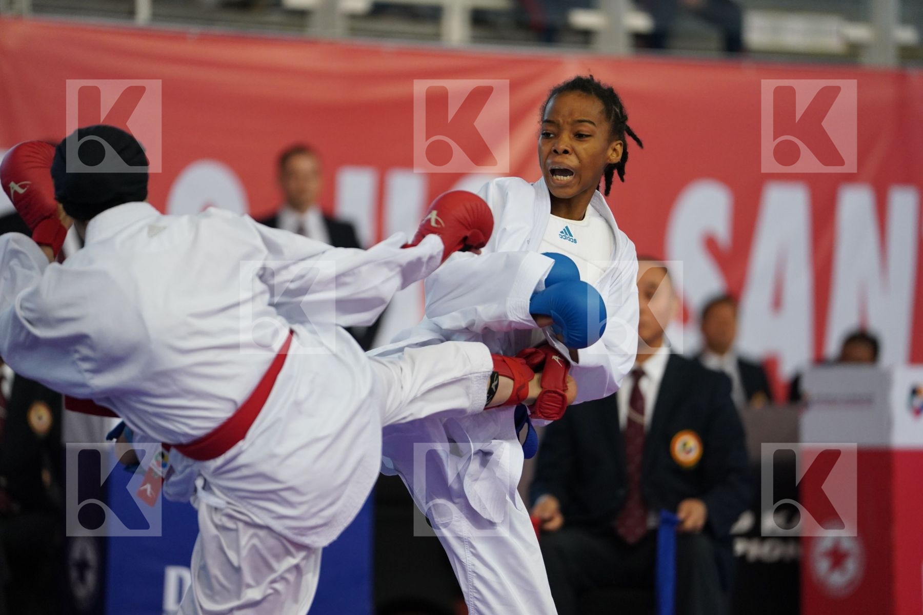 ELHAYTI CHAIMAE (MOROCCO) vs AHMED NISWA (FRANCE) in Under 21 Kumite Female -50 Kg - Podium ceremony