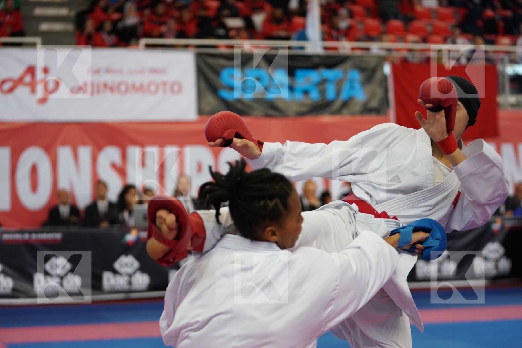 ELHAYTI CHAIMAE (MOROCCO) vs AHMED NISWA (FRANCE) in Under 21 Kumite Female -50 Kg - Podium ceremony