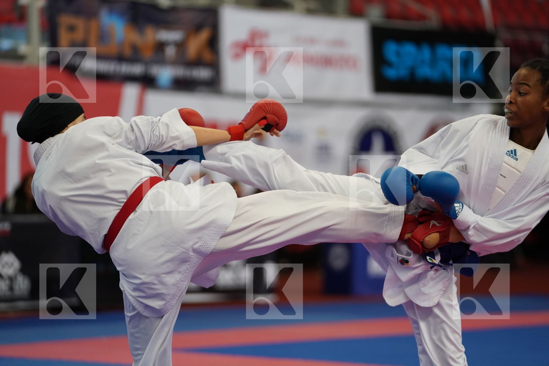ELHAYTI CHAIMAE (MOROCCO) vs AHMED NISWA (FRANCE) in Under 21 Kumite Female -50 Kg - Podium ceremony
