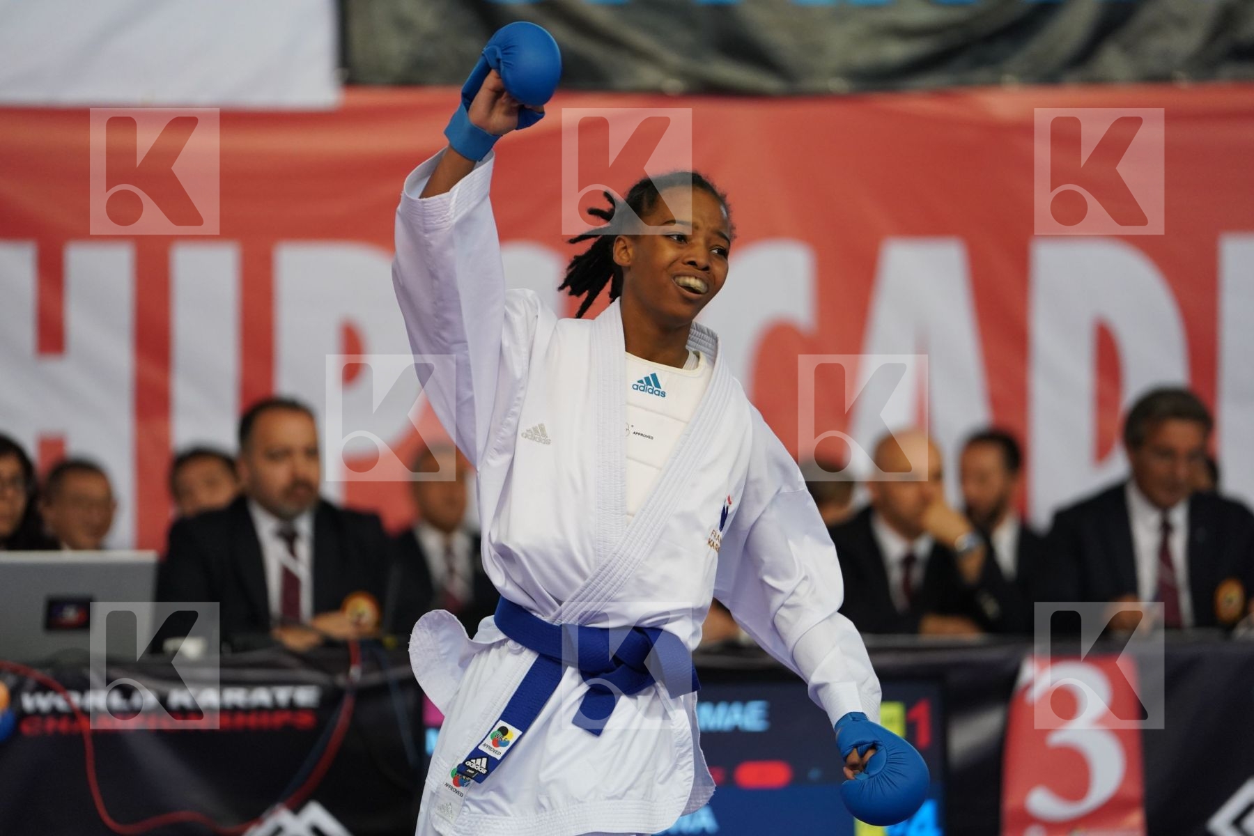 ELHAYTI CHAIMAE (MOROCCO) vs AHMED NISWA (FRANCE) in Under 21 Kumite Female -50 Kg - Podium ceremony