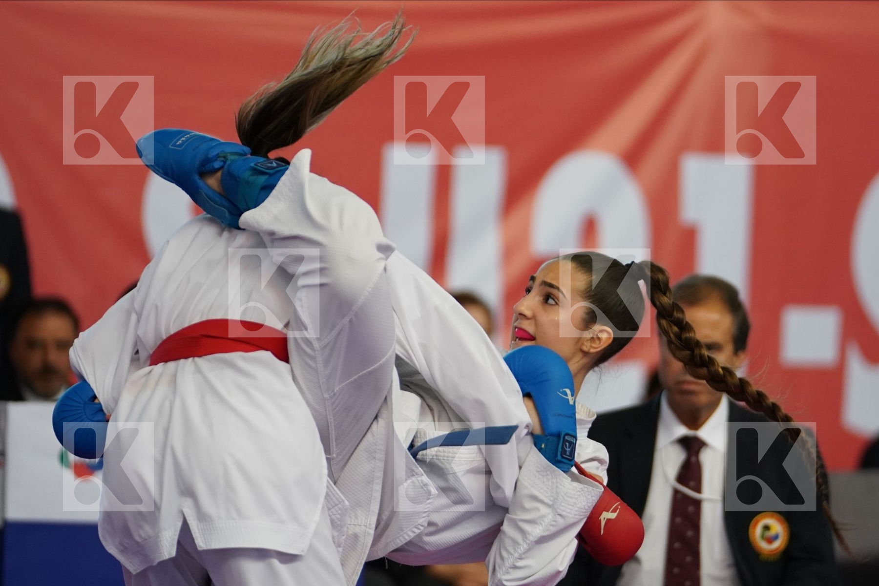 DEMIRTURK GULSEN (TURKEY) vs TORO MENESES VALENTINA (CHILE) in Under 21 Kumite Female -55 Kg - Podium ceremony