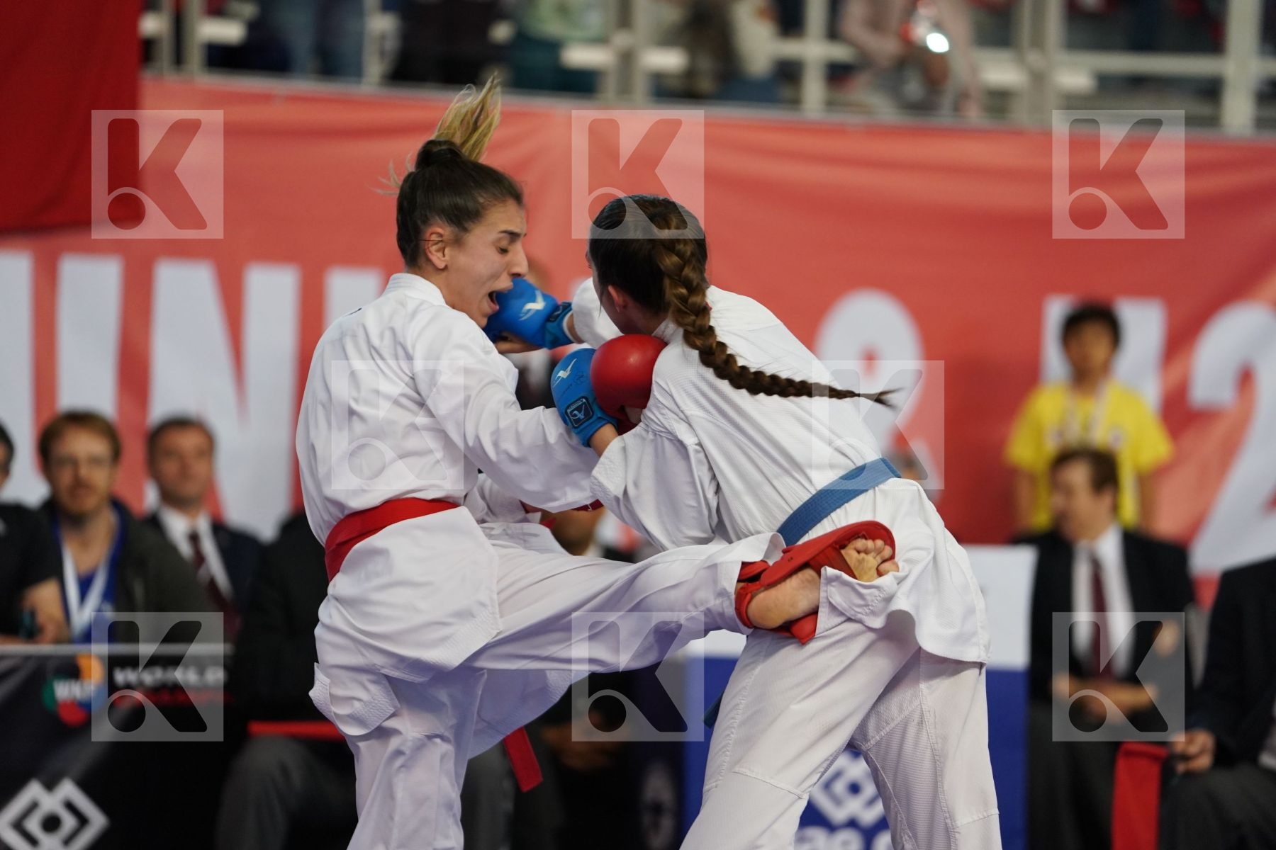DEMIRTURK GULSEN (TURKEY) vs TORO MENESES VALENTINA (CHILE) in Under 21 Kumite Female -55 Kg - Podium ceremony