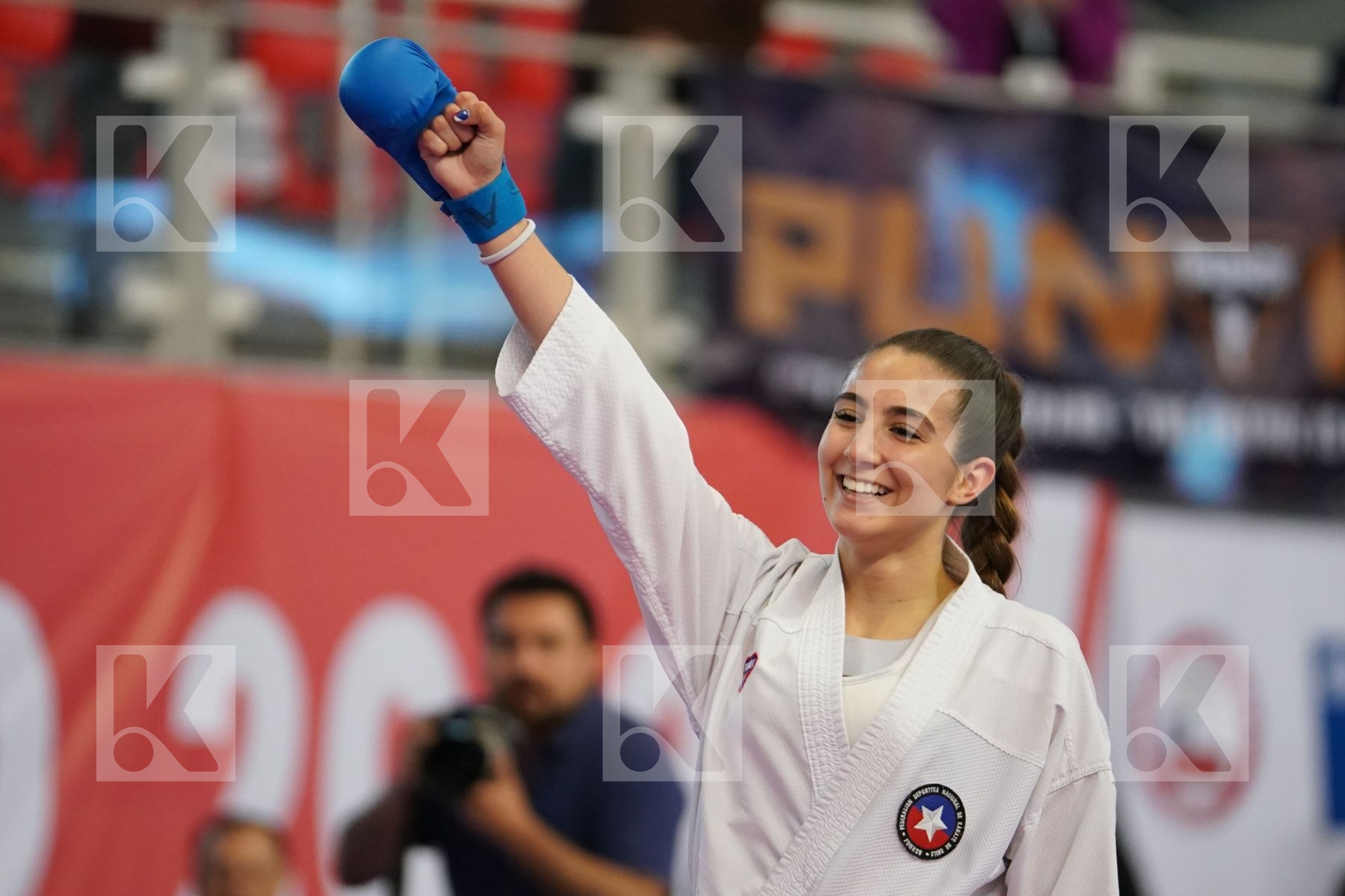 DEMIRTURK GULSEN (TURKEY) vs TORO MENESES VALENTINA (CHILE) in Under 21 Kumite Female -55 Kg - Podium ceremony