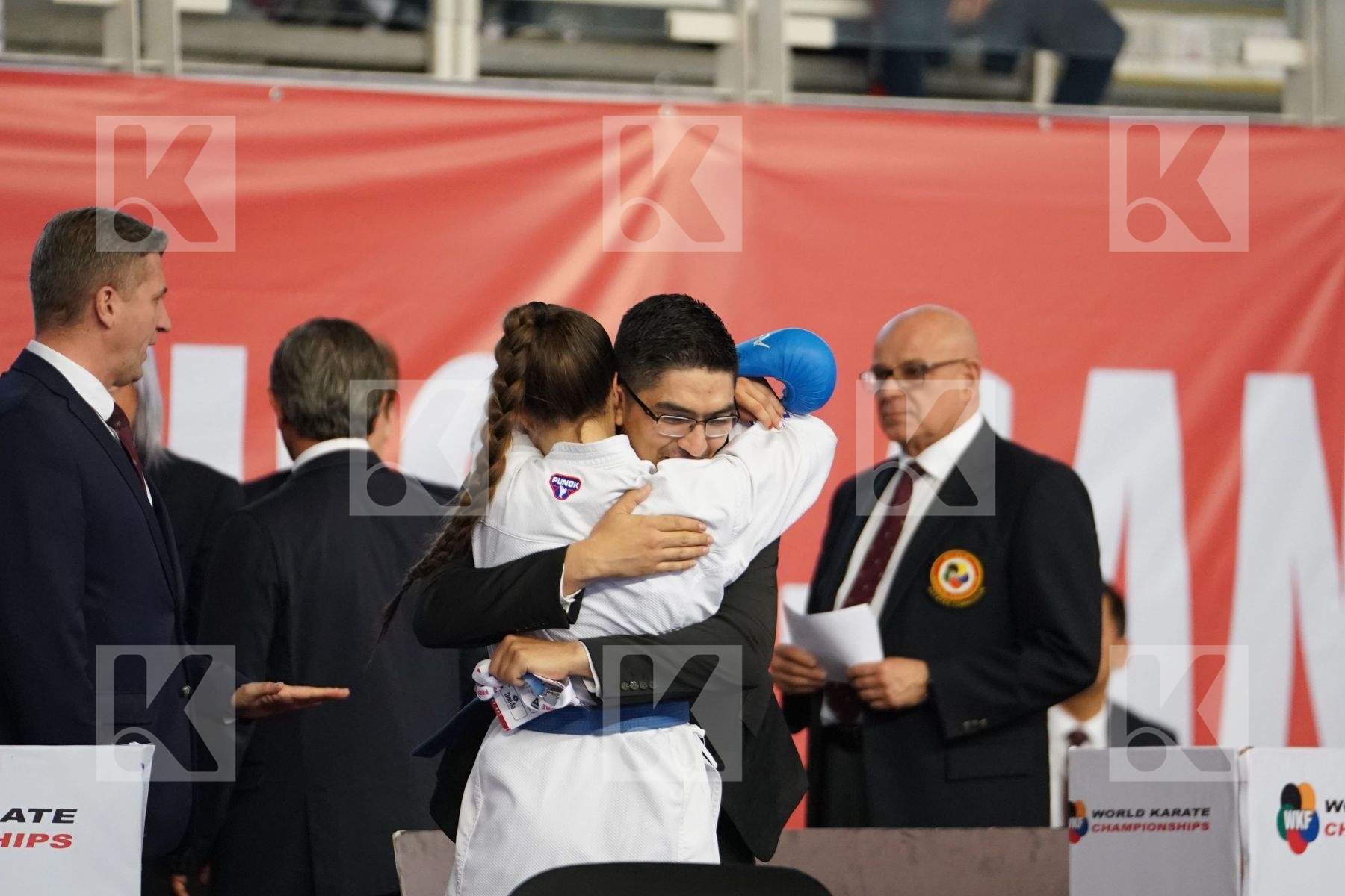 DEMIRTURK GULSEN (TURKEY) vs TORO MENESES VALENTINA (CHILE) in Under 21 Kumite Female -55 Kg - Podium ceremony