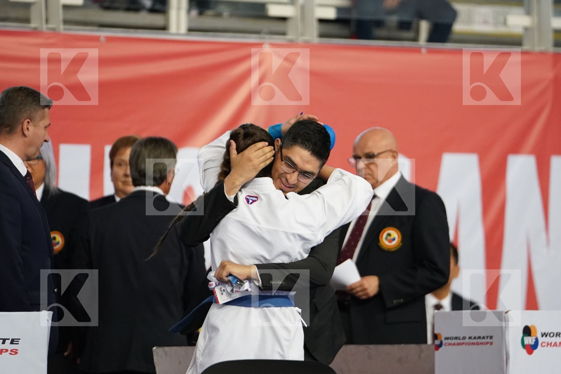 DEMIRTURK GULSEN (TURKEY) vs TORO MENESES VALENTINA (CHILE) in Under 21 Kumite Female -55 Kg - Podium ceremony