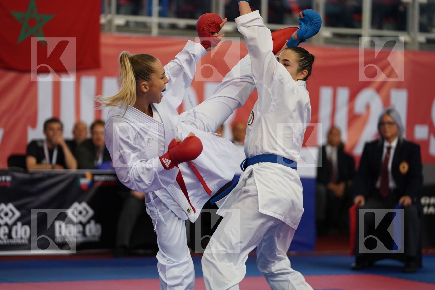 PHILIPPE GWENDOLINE (FRANCE) vs MANGIACAPRA ALESSANDRA (ITALY) in Under 21 Kumite Female -61 Kg - Podium ceremony