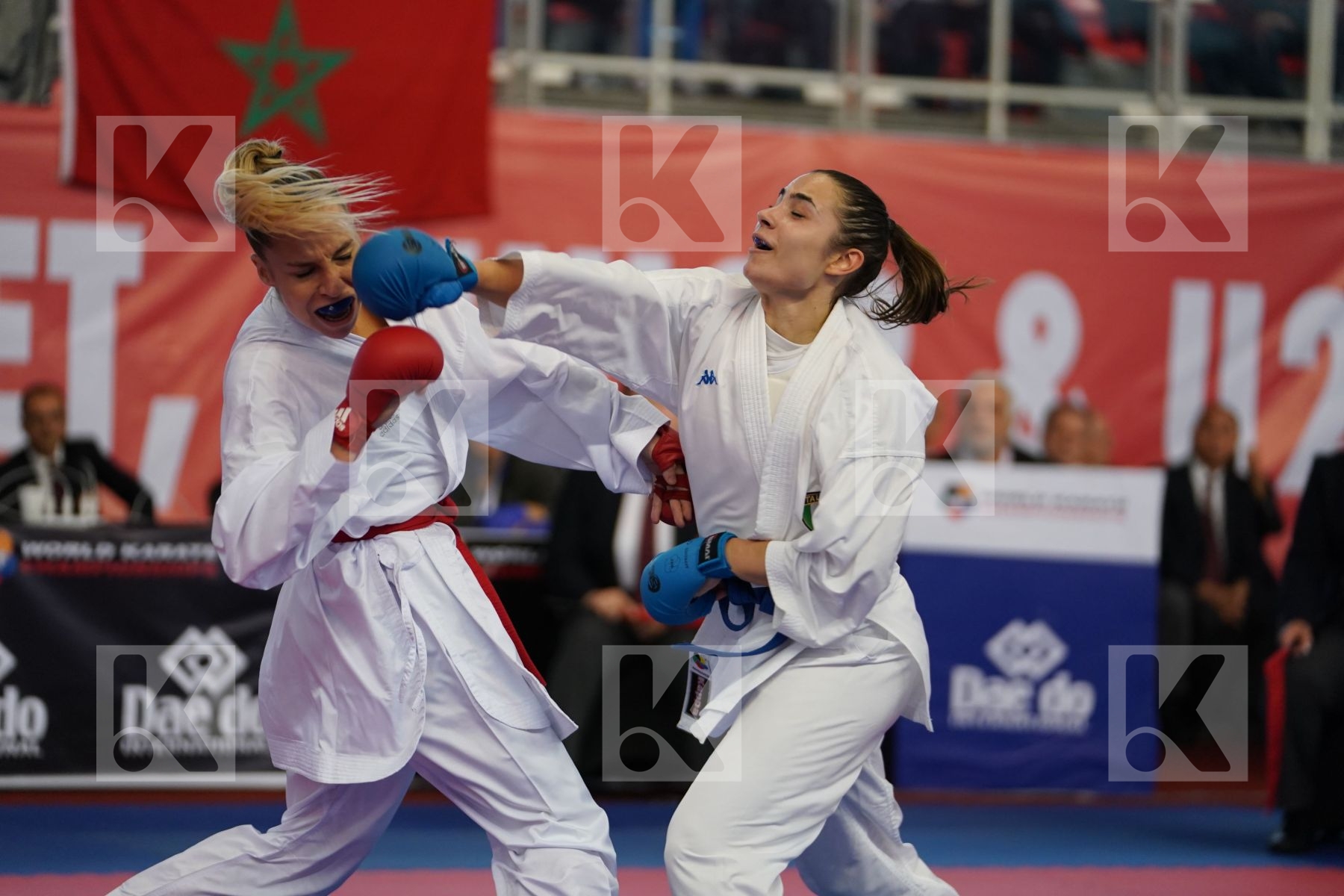 PHILIPPE GWENDOLINE (FRANCE) vs MANGIACAPRA ALESSANDRA (ITALY) in Under 21 Kumite Female -61 Kg - Podium ceremony