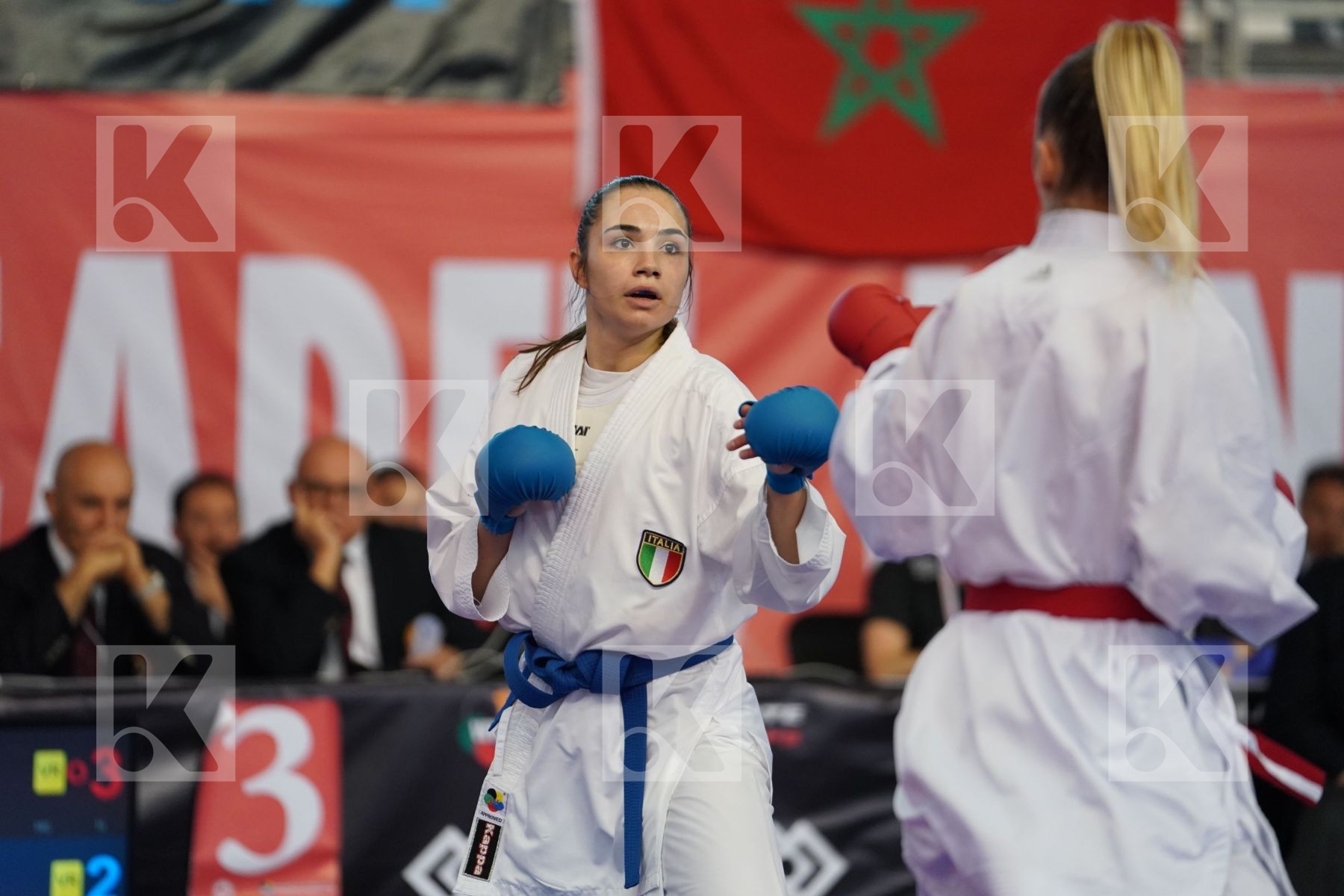 PHILIPPE GWENDOLINE (FRANCE) vs MANGIACAPRA ALESSANDRA (ITALY) in Under 21 Kumite Female -61 Kg - Podium ceremony