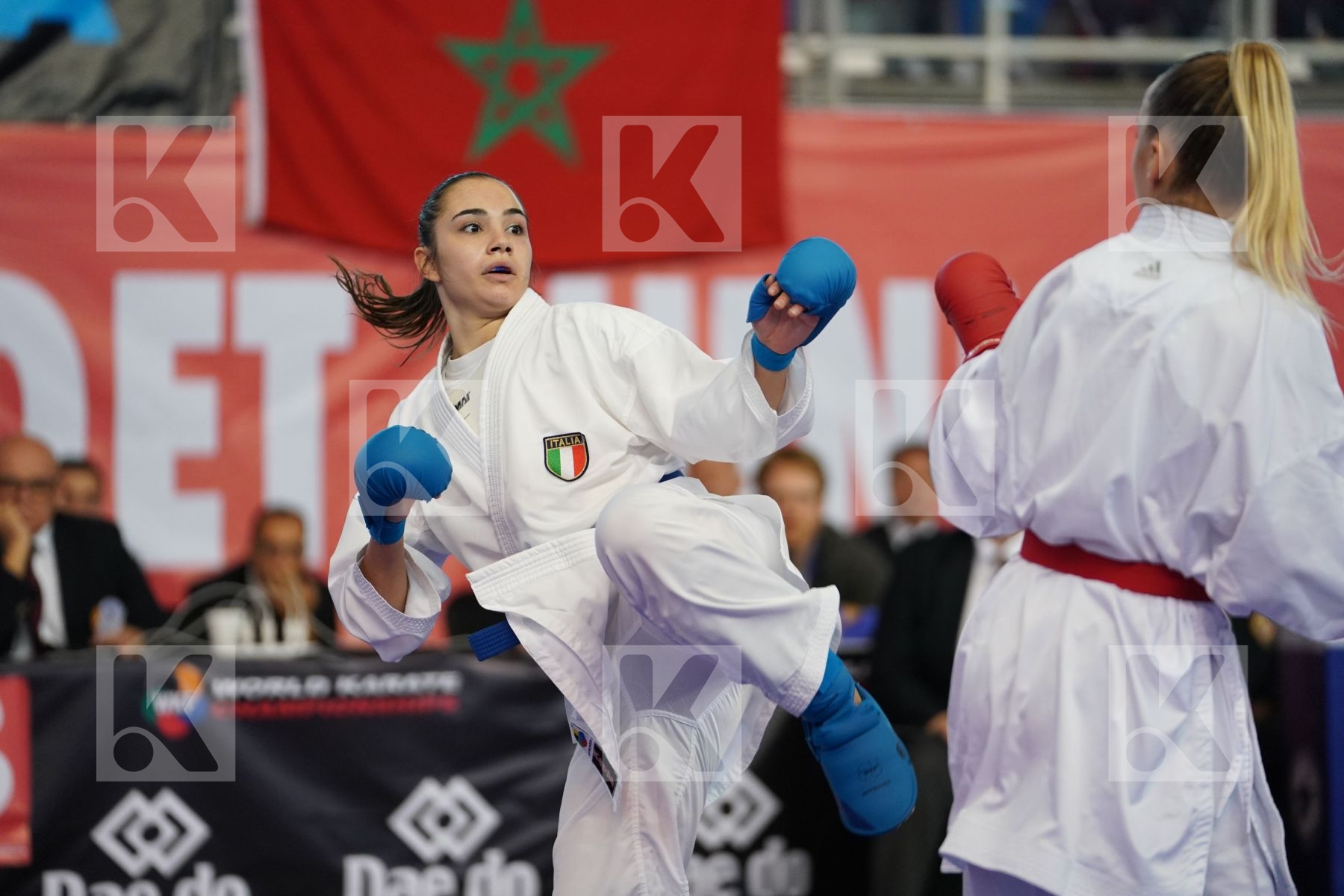 PHILIPPE GWENDOLINE (FRANCE) vs MANGIACAPRA ALESSANDRA (ITALY) in Under 21 Kumite Female -61 Kg - Podium ceremony