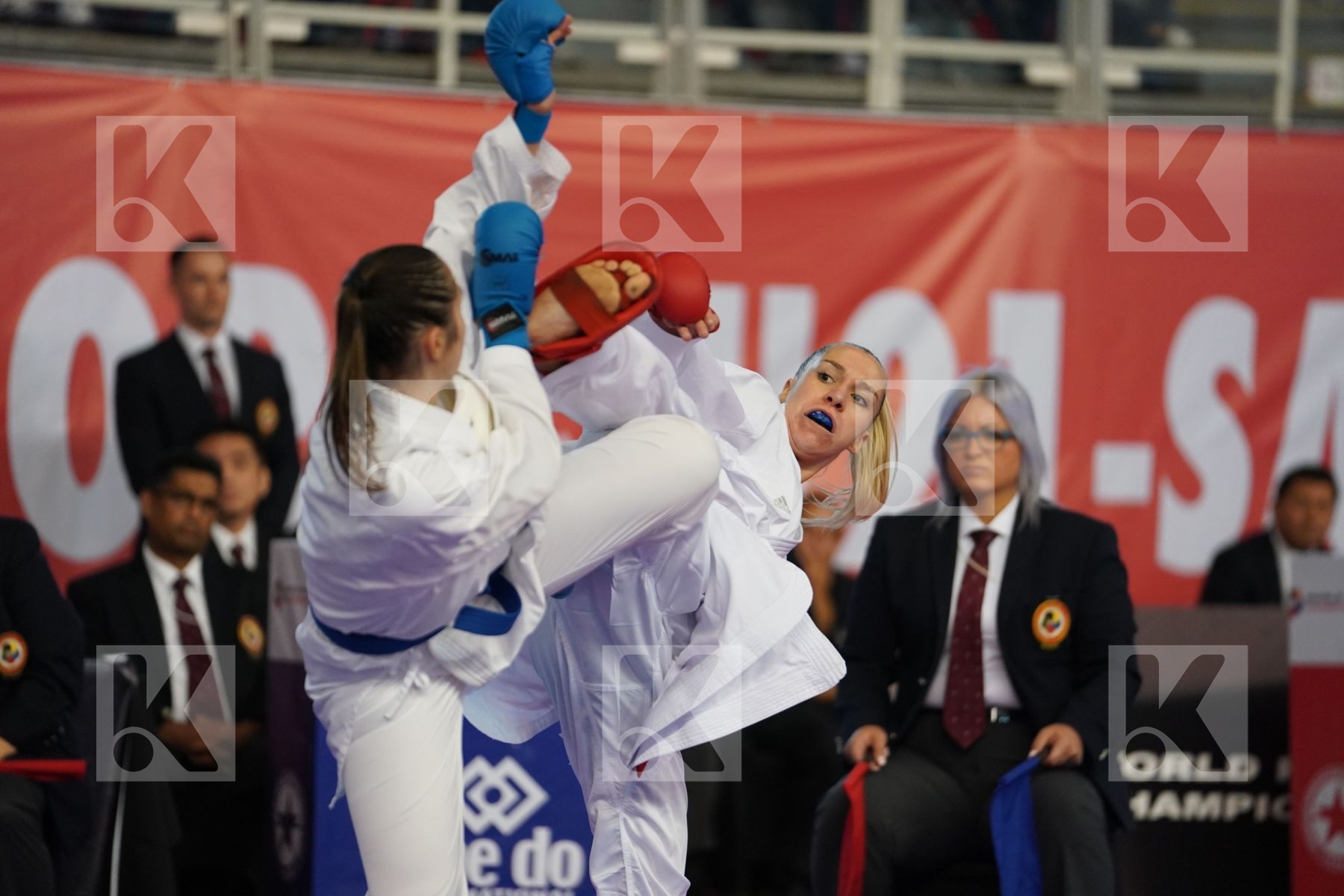 PHILIPPE GWENDOLINE (FRANCE) vs MANGIACAPRA ALESSANDRA (ITALY) in Under 21 Kumite Female -61 Kg - Podium ceremony