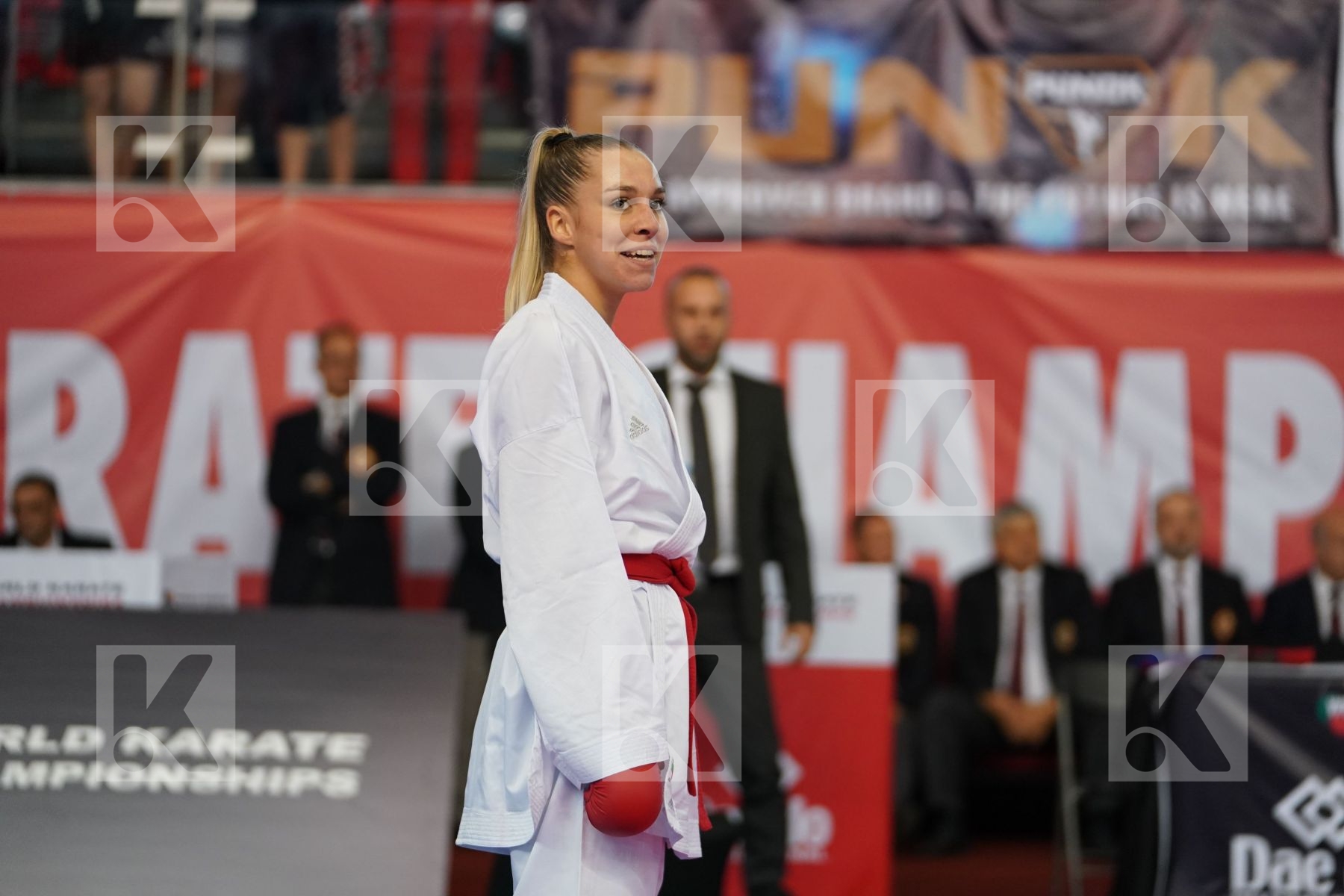 PHILIPPE GWENDOLINE (FRANCE) vs MANGIACAPRA ALESSANDRA (ITALY) in Under 21 Kumite Female -61 Kg - Podium ceremony