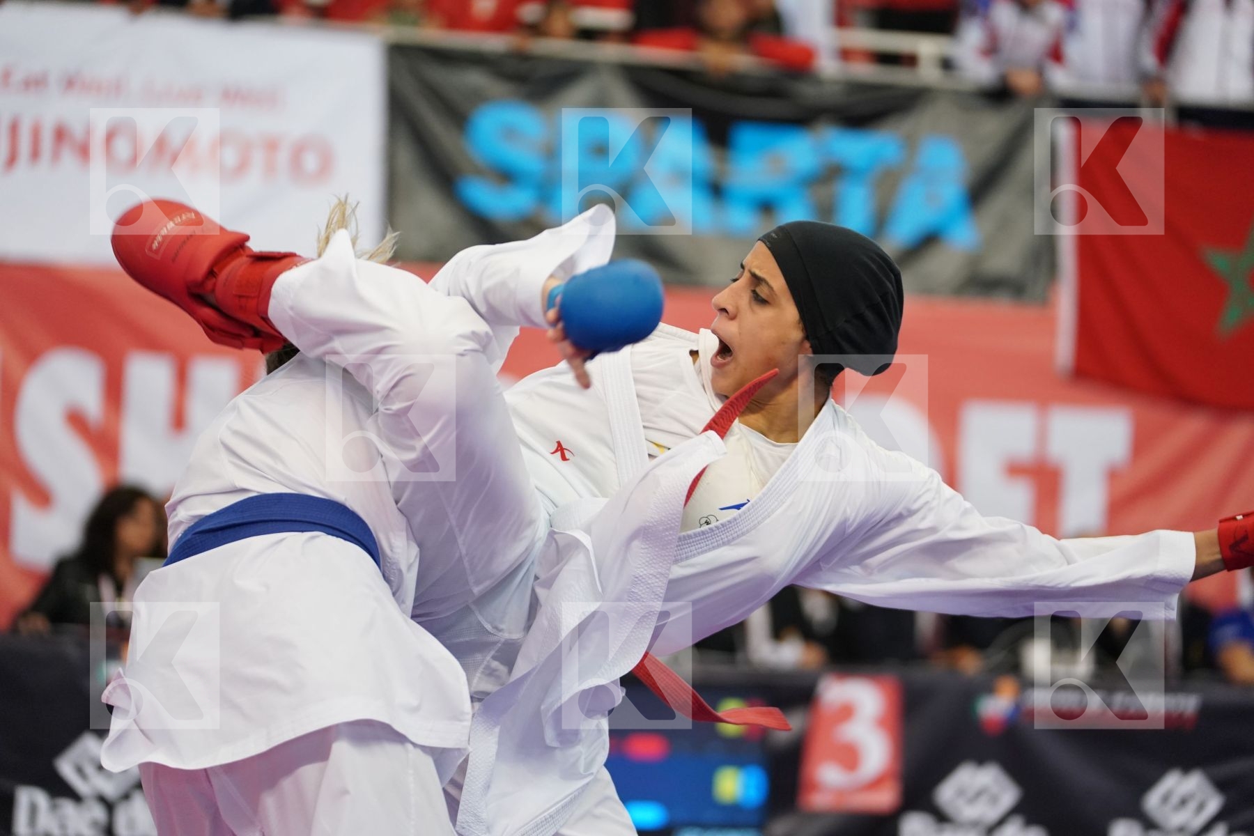 ABDELAZIZ FERYAL (EGYPT) vs ISAEVA VICTORIA (RUSSIAN FEDERATION) in Under 21 Kumite Female -68 Kg - Podium ceremony