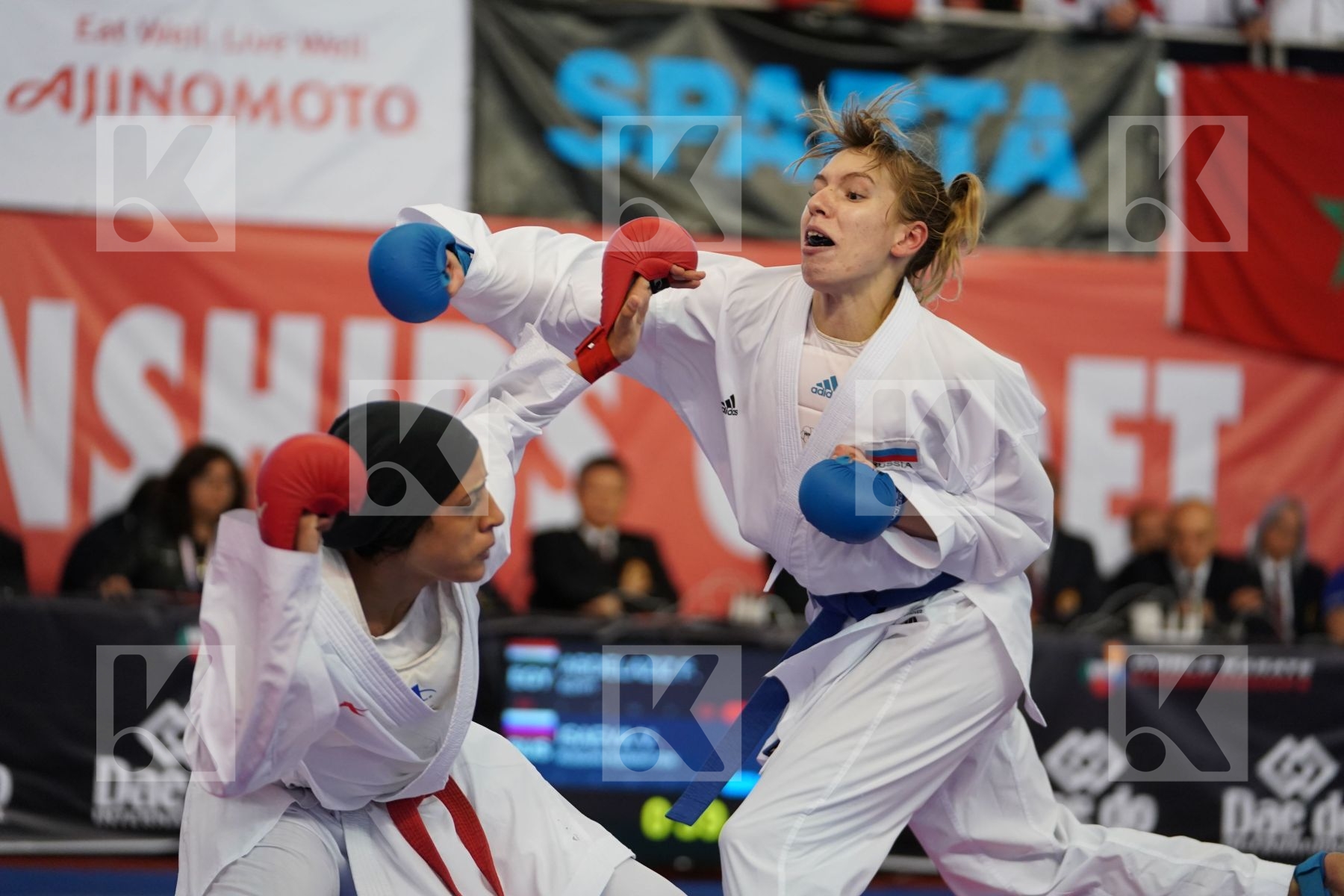 ABDELAZIZ FERYAL (EGYPT) vs ISAEVA VICTORIA (RUSSIAN FEDERATION) in Under 21 Kumite Female -68 Kg - Podium ceremony