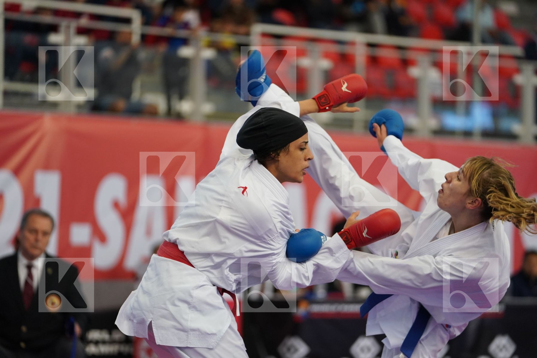 ABDELAZIZ FERYAL (EGYPT) vs ISAEVA VICTORIA (RUSSIAN FEDERATION) in Under 21 Kumite Female -68 Kg - Podium ceremony