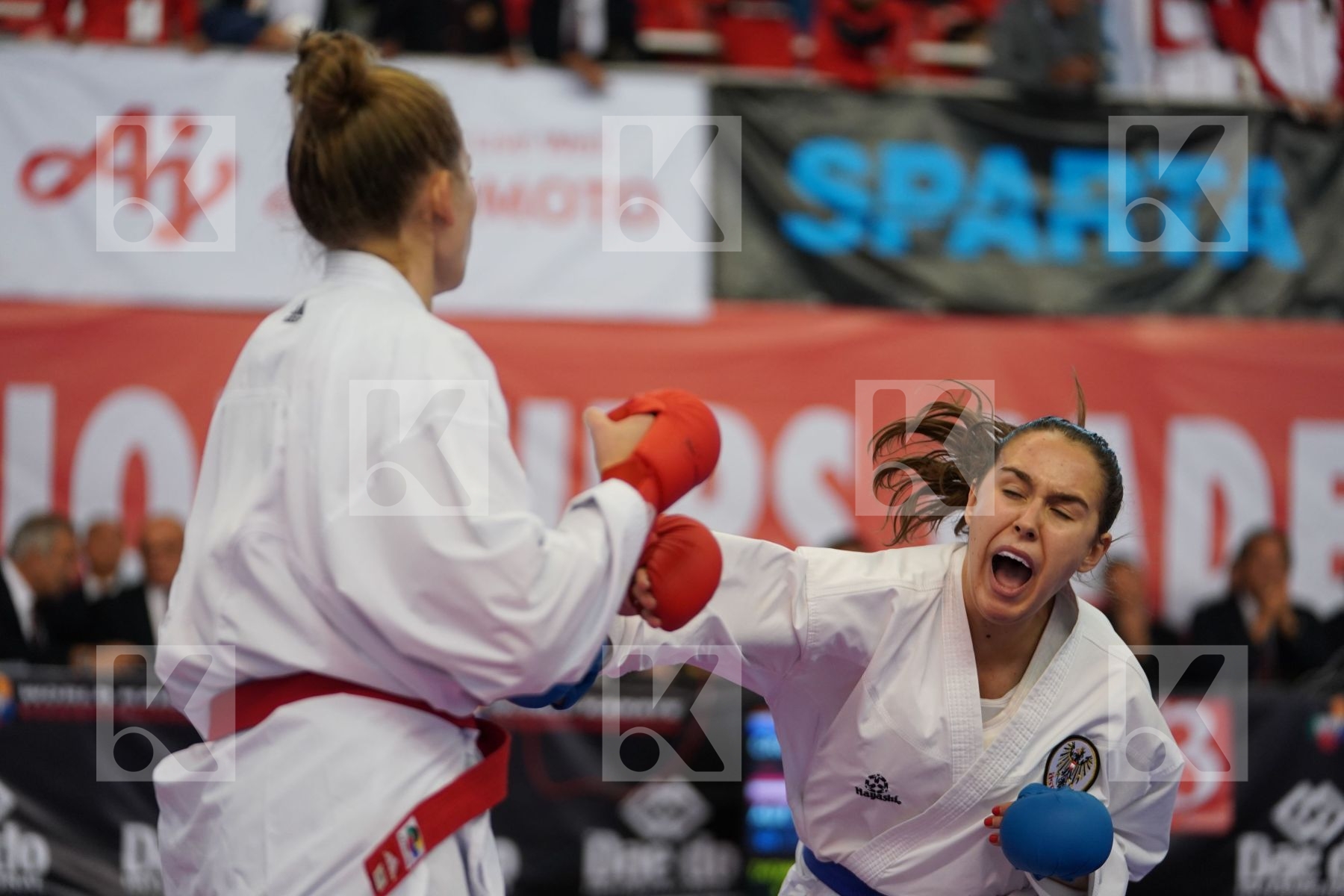 LESJAK LUCIJA (CROATIA) vs ZILLER LORA (AUSTRIA) in Under 21 Kumite Female 68+ Kg - Podium ceremony