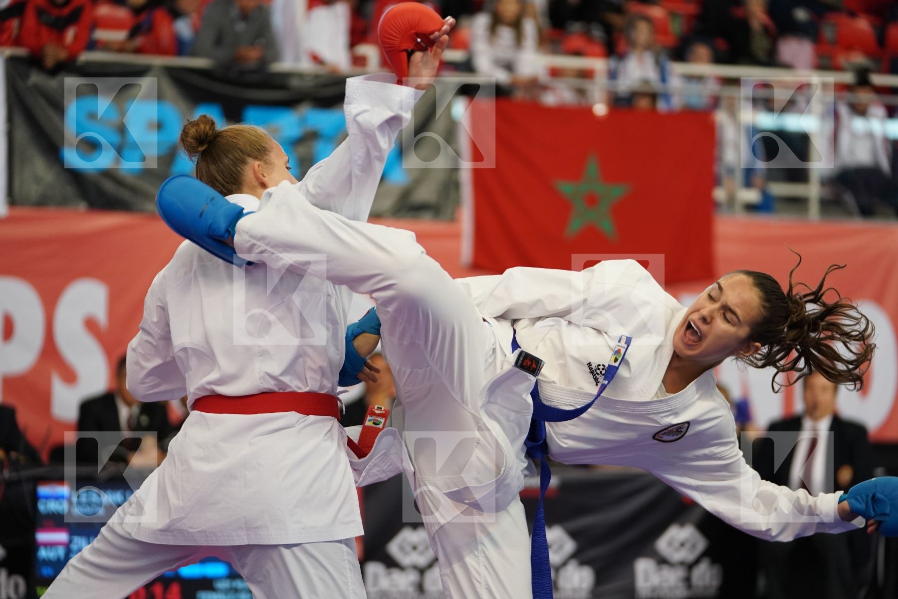 LESJAK LUCIJA (CROATIA) vs ZILLER LORA (AUSTRIA) in Under 21 Kumite Female 68+ Kg - Podium ceremony