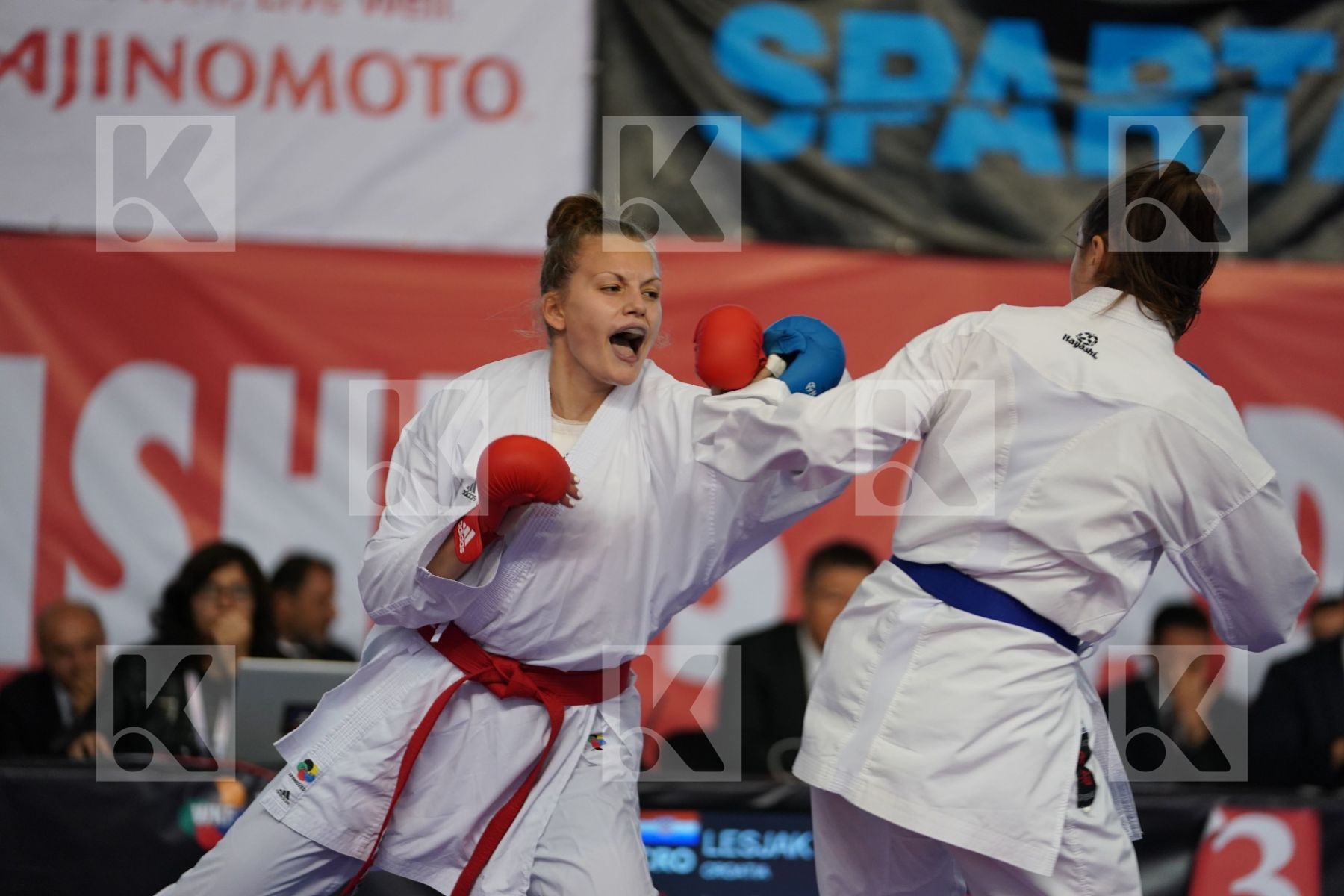 LESJAK LUCIJA (CROATIA) vs ZILLER LORA (AUSTRIA) in Under 21 Kumite Female 68+ Kg - Podium ceremony