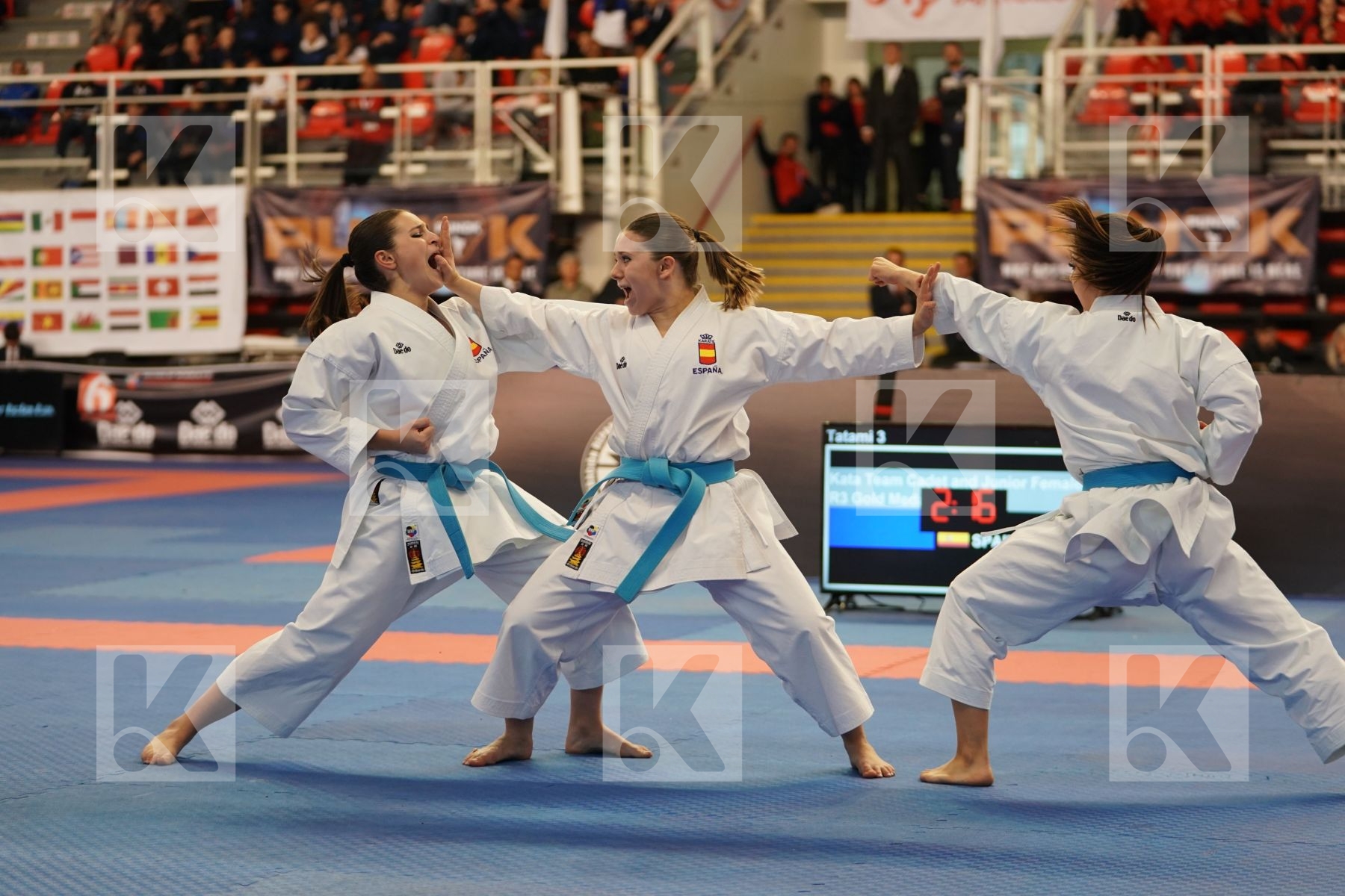 SPAIN in Cadet & Junior Team Female Kata - Podium ceremony