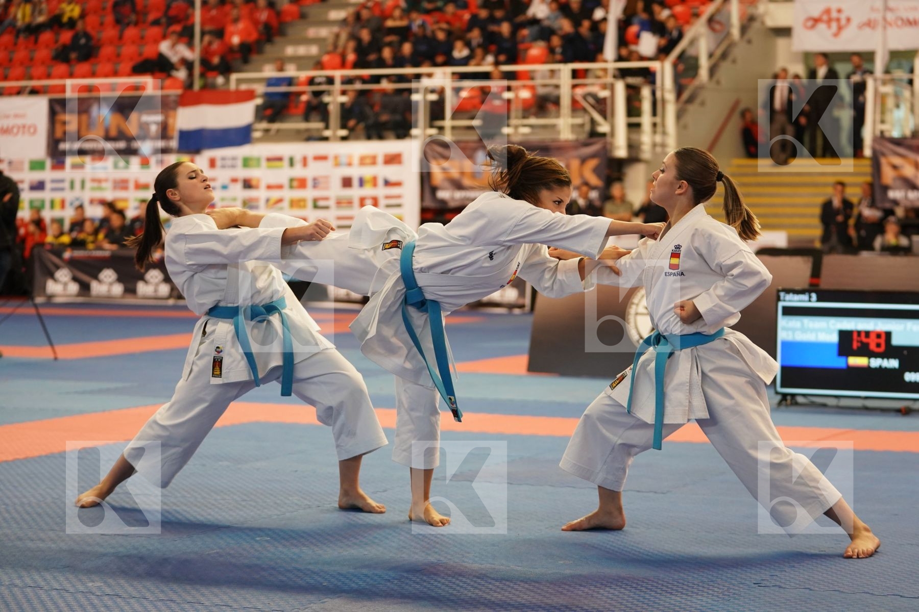 SPAIN in Cadet & Junior Team Female Kata - Podium ceremony