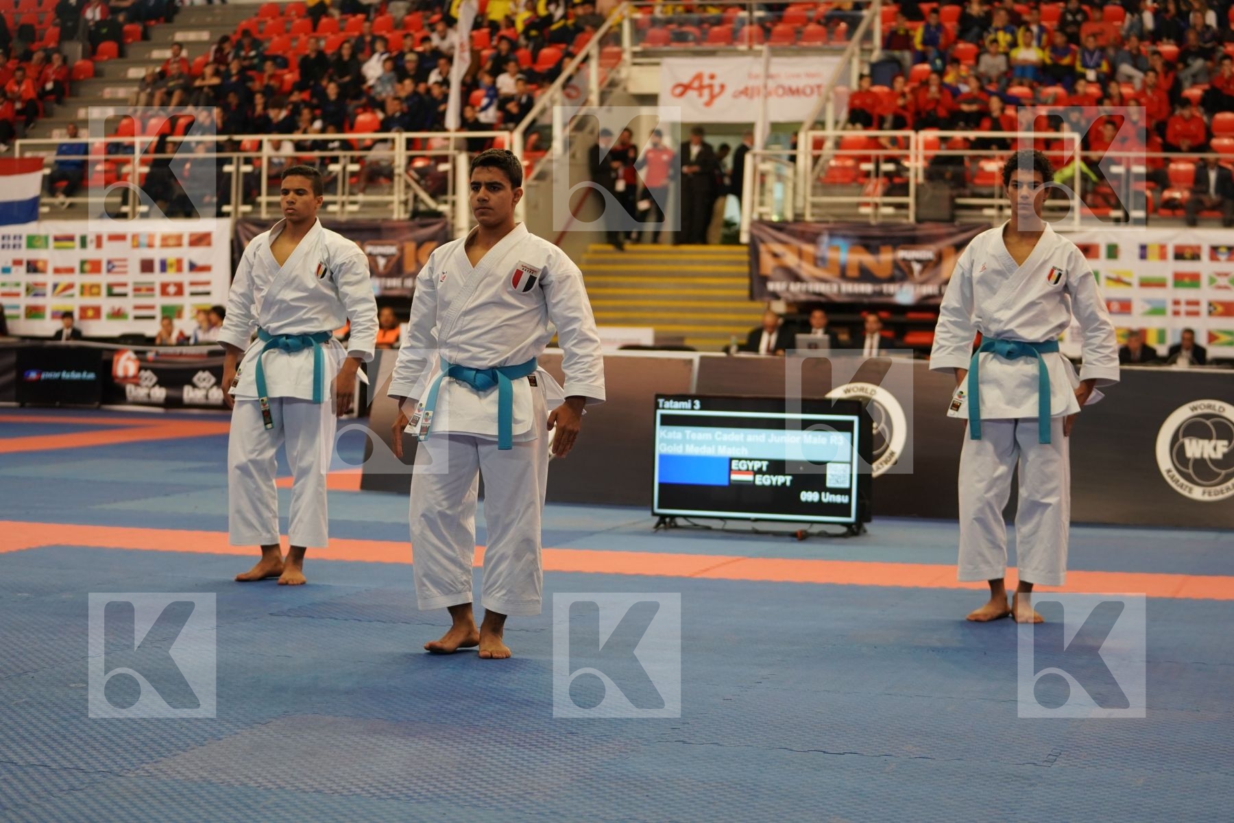 EGYPT in Cadet & Junior Team Male Kata - Podium ceremony