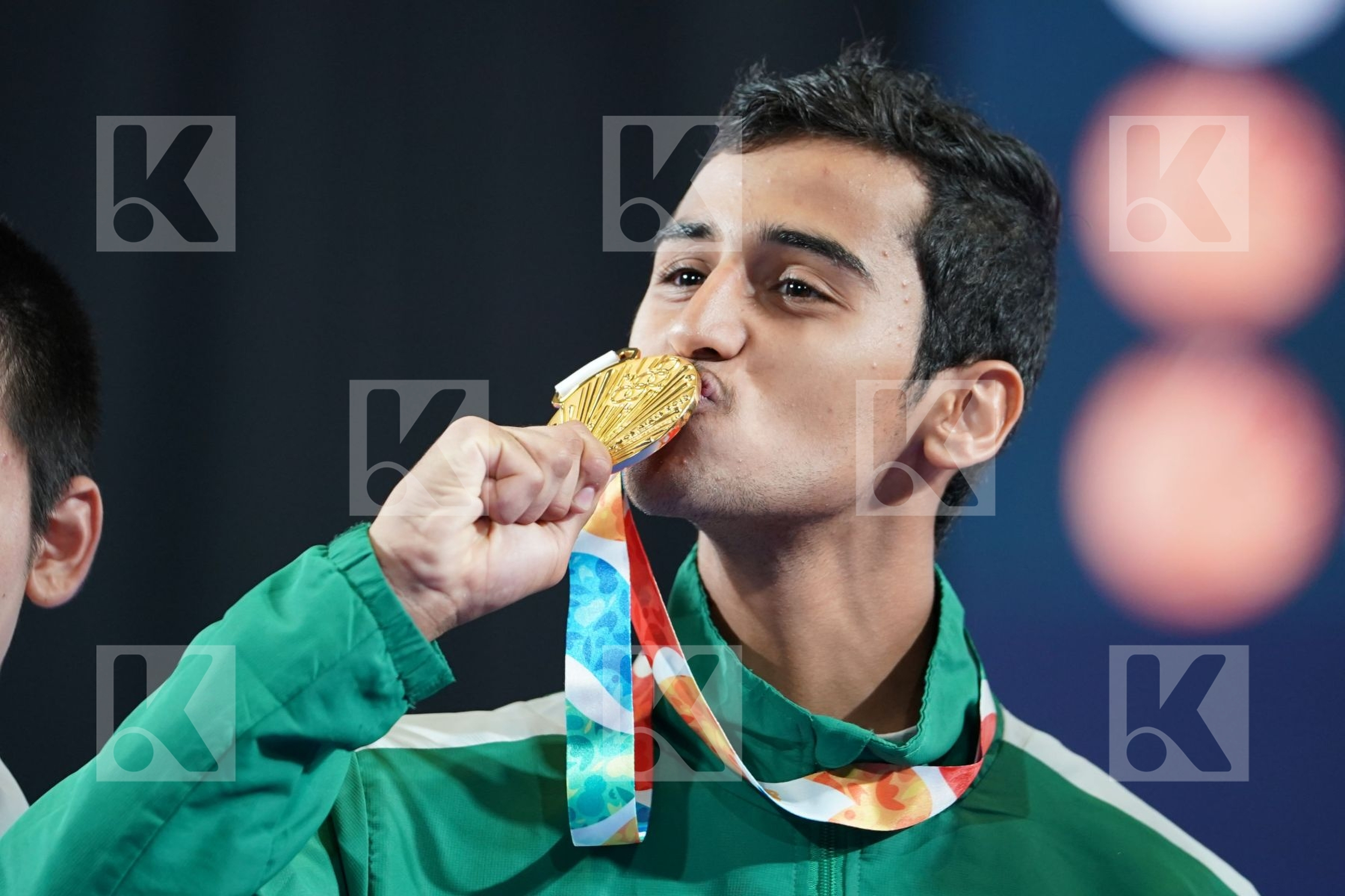 MOHAMMED ALASSIRI (SAUDI ARABIA), MASAKI YAMAOKA (JAPAN), OUSSAMA EDARI (MOROCCO), FAHIK VESELI (FYR OF MACEDONIA) in Junior Kumite Male – 61 Kg - Podium ceremony